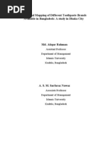 Perceptual Mapping of Toothpaste Brands - A Study in Dhaka City, Bangladesh