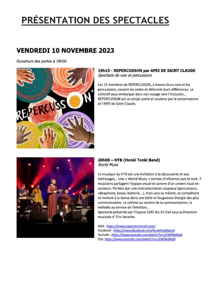 Festi'Diff 2023 - Présentation Des Spectacles | PDF