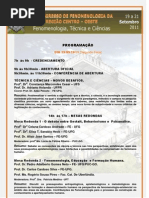 PROGRAMAÇÃO SEMINARIO DE FENOMENOLOGIA