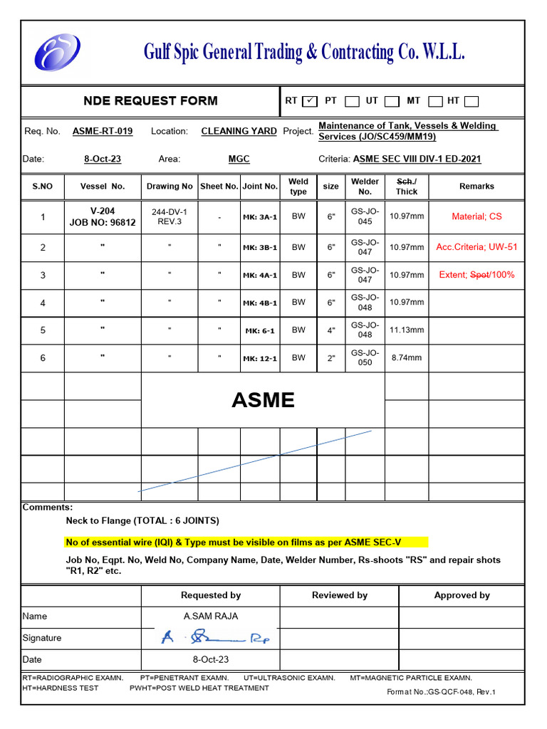 Asme RT 019 | PDF
