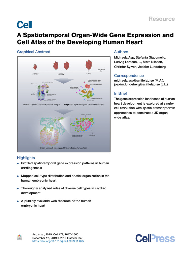 A Spatiotemporal Organ-Wide Gene Expression and Cell Atlas of the ...