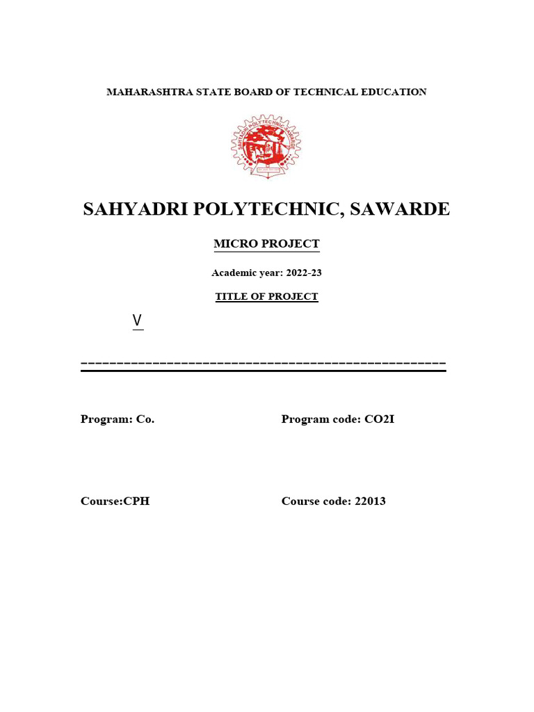 CPH Micro Project PDF