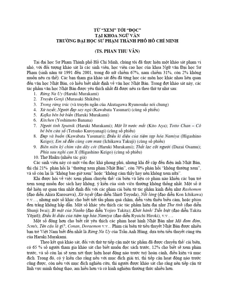 Ms. Phan Thu Van - Báo Cáo Hoạt Dộng Xem Phim - VN | PDF