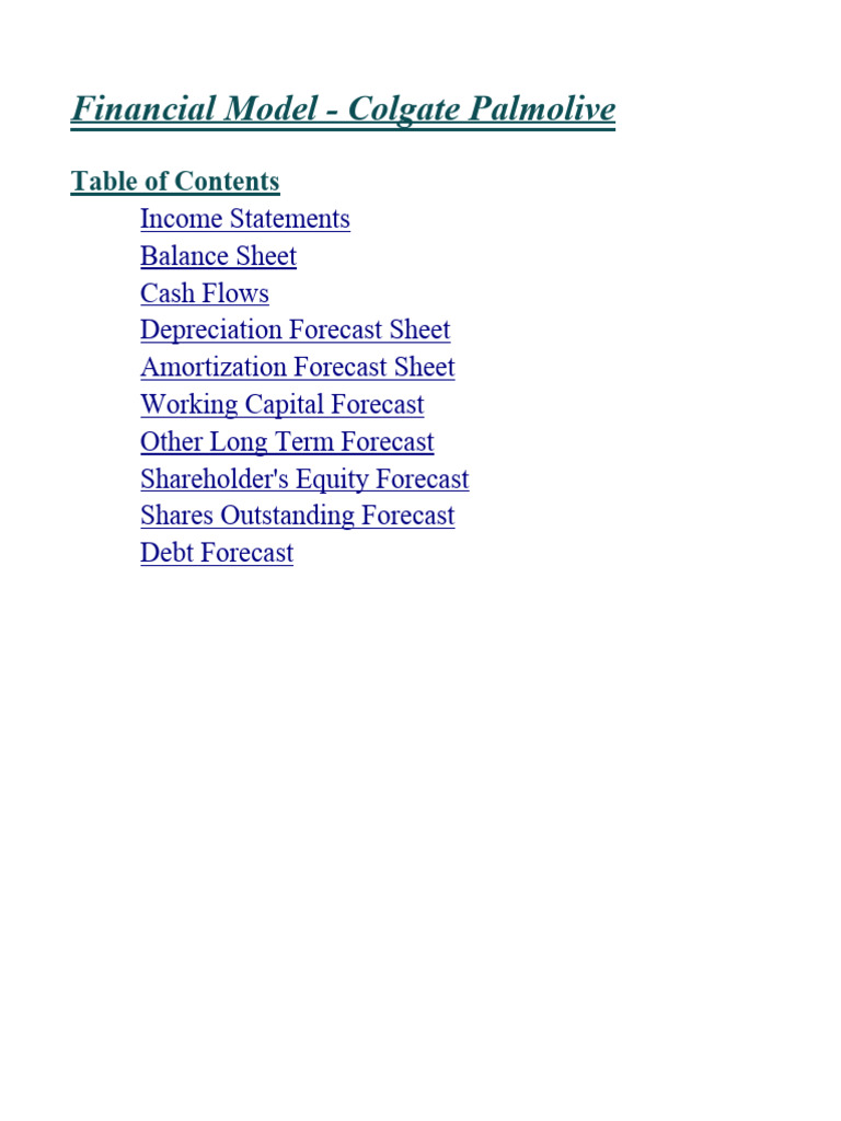 Colgate-Palmolive Financial Overview | PDF | Finance & Money Management ...