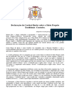 Declaração Do Cardeal Burke Sobre o Motu Proprio Traditionis Custodes.