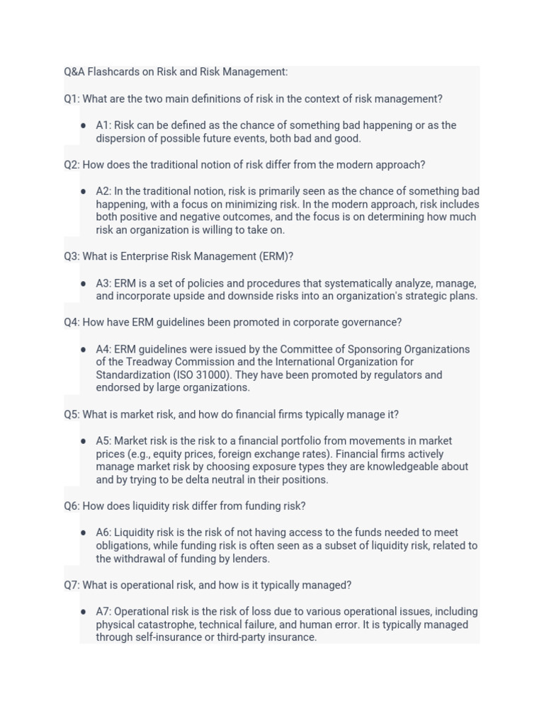 Risks and Risk Management For Financial Institutions | PDF | Risk ...