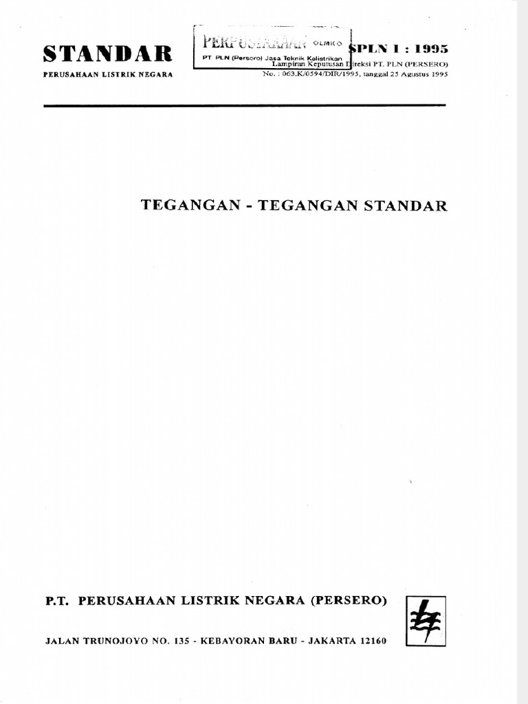 Dokumen - Tips SPLN 1 1995 Tegangan Standar | PDF