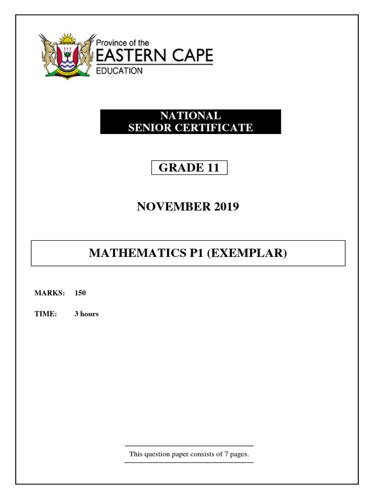 Grade 11 National Senior Certificate PDF Interest Cartesian