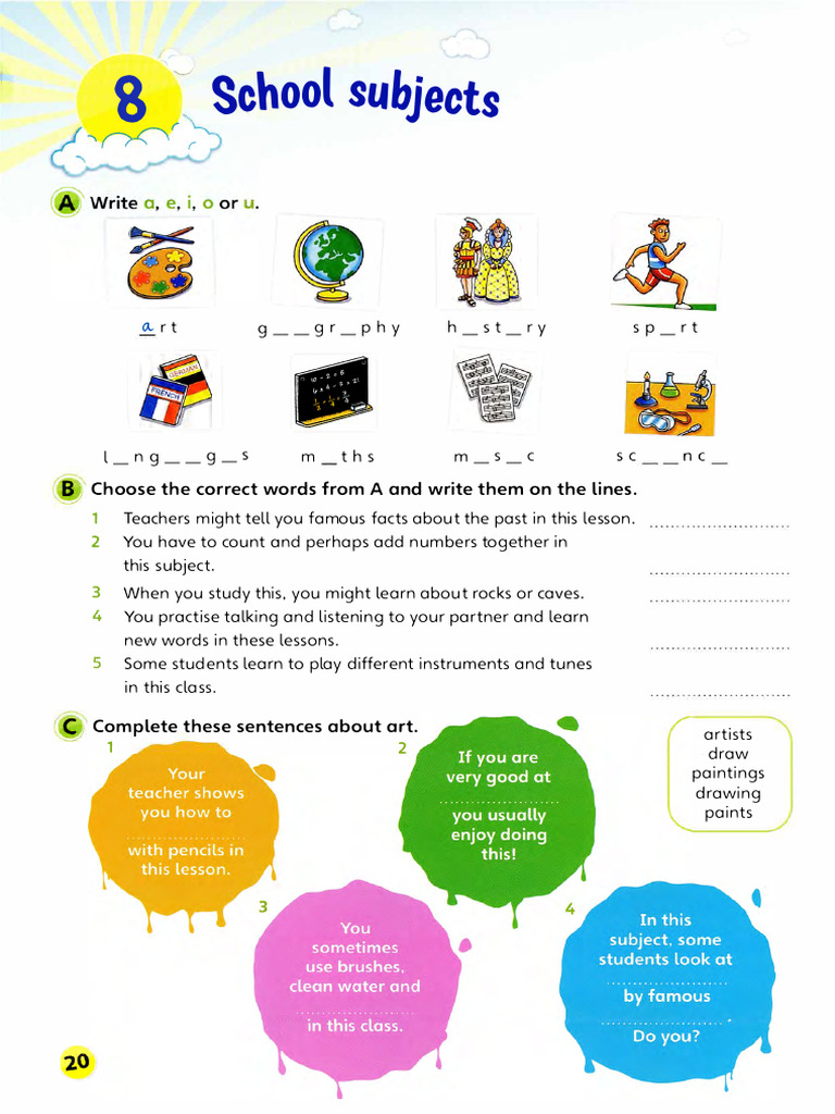 School Subjects and Activities Guide | PDF