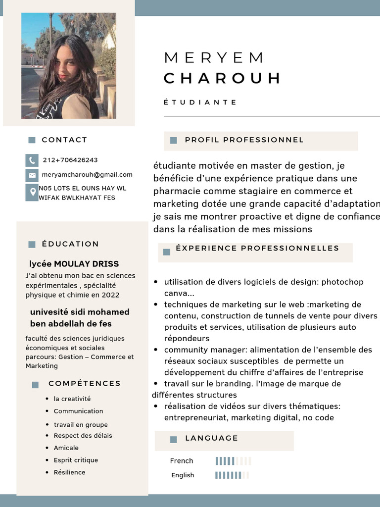 CV de Meryam Charouh | PDF
