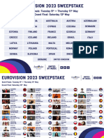 Eurovision Semifinal Sweepstakes2 2023