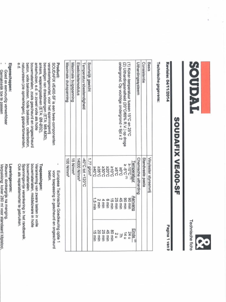 Soudal Soudafix VE400-SF Malta Chimica Grigio Scuro – 280ml E 400ml