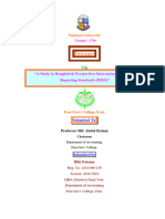 National University: "A Study in Bangladesh Perspective International Financial Reporting Standards (IFRS) "