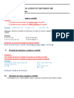 Cours-Multiplication Et Division de Nombres Relatifs PDF