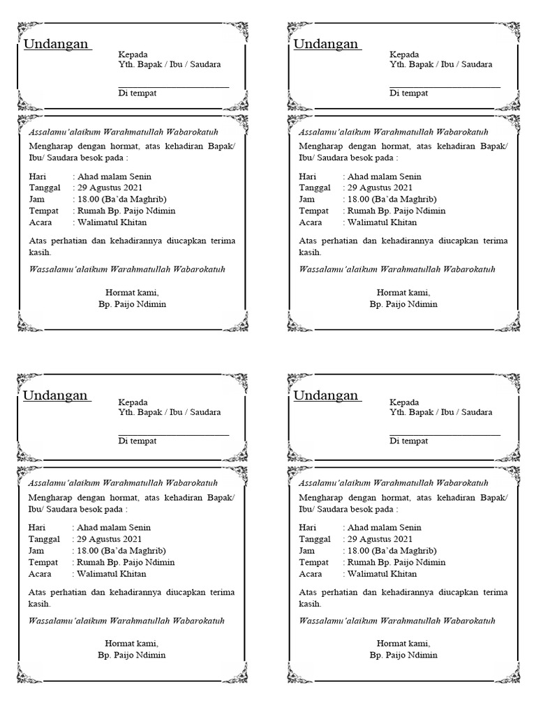 Undangan Hajatan 4 | PDF