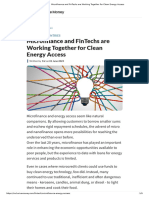 Microfinance and FinTechs Are Working Together For Clean Energy Access