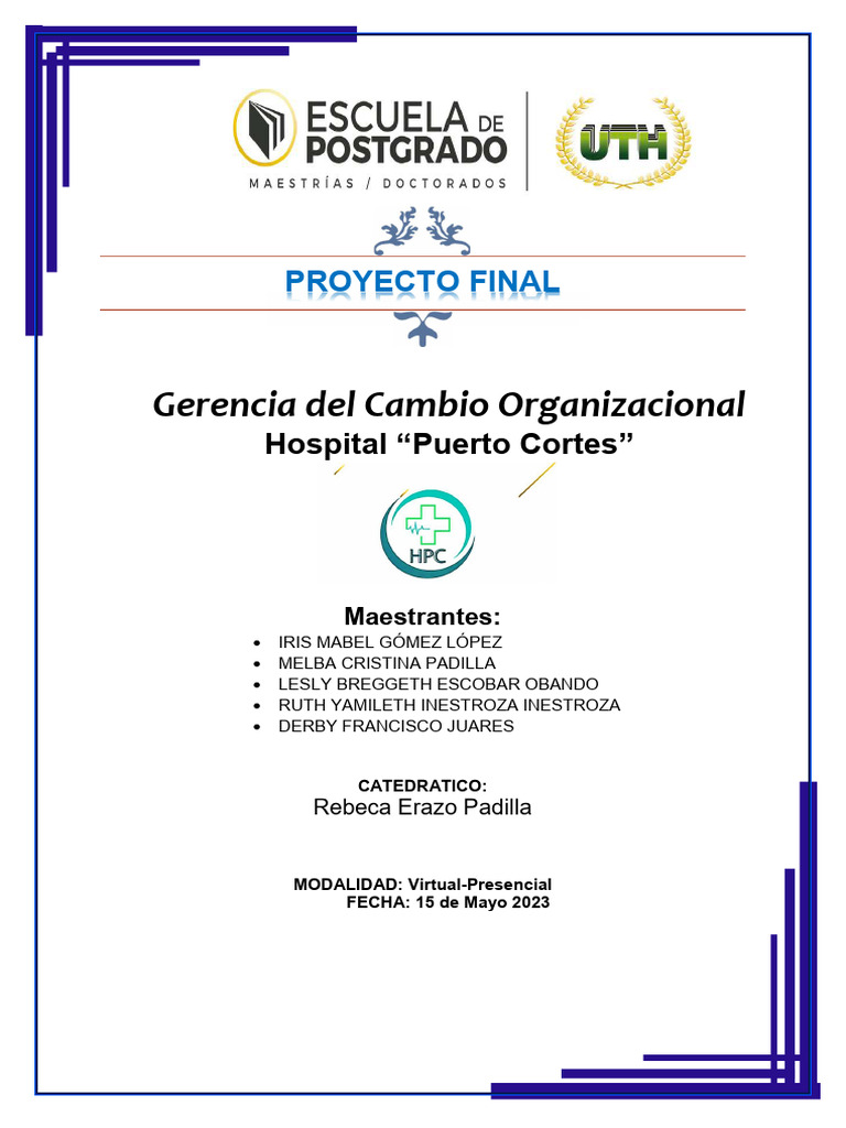 Gerencia Del Cambio Organizacional Pdf Hospital Gestión De