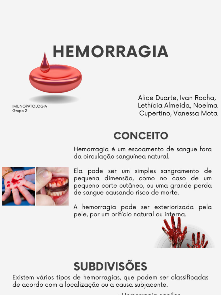 Apresentação Hemorragia | PDF | Artéria | Sangramento