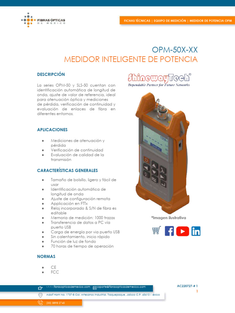 Opm 50 | PDF | Fibra óptica | Ingenieria Eléctrica