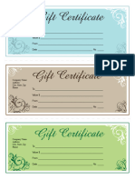 Business Gift Certificate Example Word Template