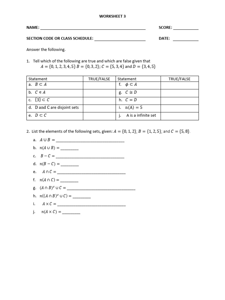 Worksheet 3 1 Pdf Teaching Methods Materials