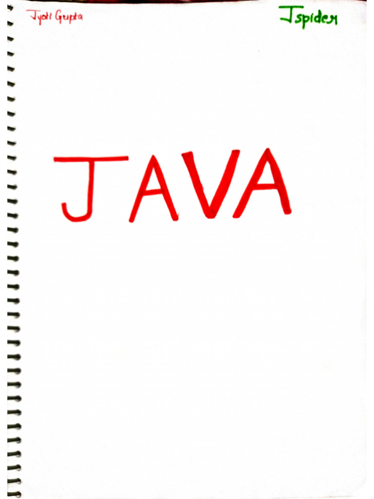 Core Java Handwritten Notes (JSP) Part1 | PDF