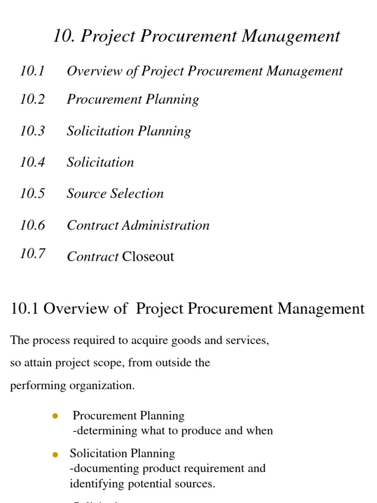 Procurement and Solicitation Planning | PDF | Procurement | Project ...