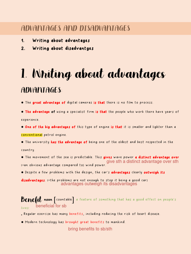 DESCRIBING ADVANTAGES AND DISADVANTAGES visual data 6