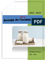 Dosage de L'acidité Du Lait