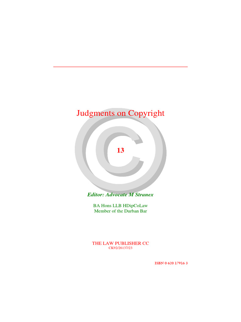 Judgments On Copyright PDF Conversion (Law) Copyright