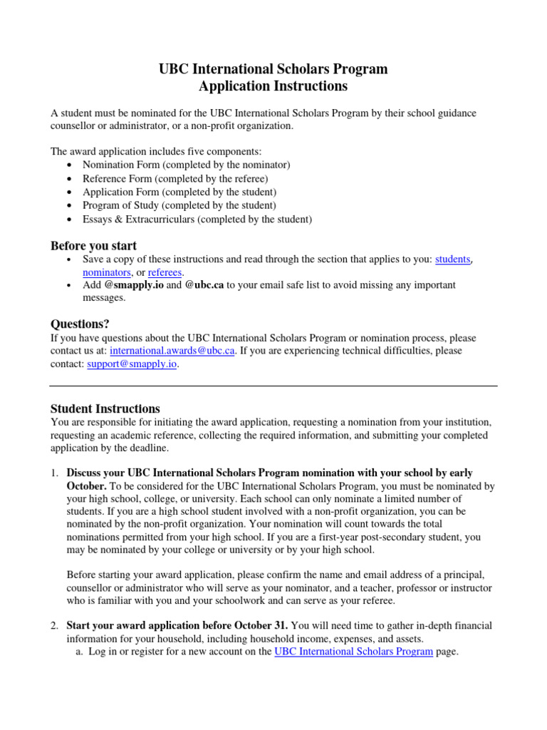 UBC International Scholars Program Guide | PDF