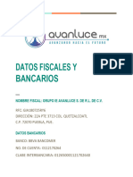 DATOS FISCALES Y BANCARIOS AVANLUCE MX
