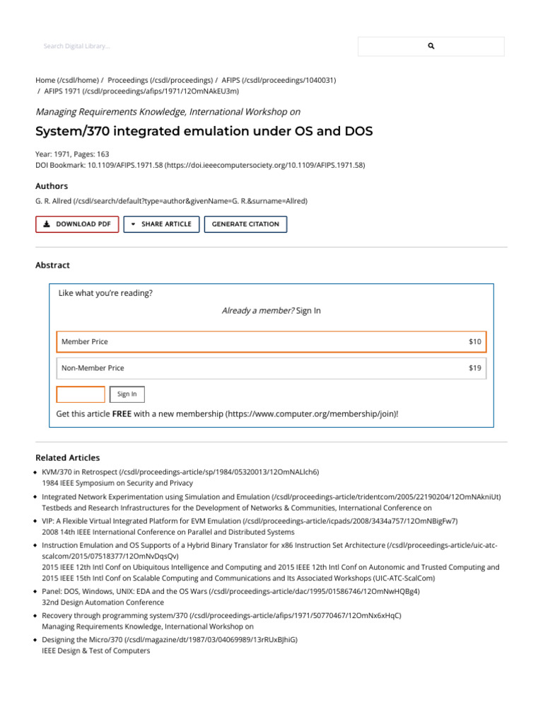 System-370 Integrated Emulation Under OS and DOS | PDF