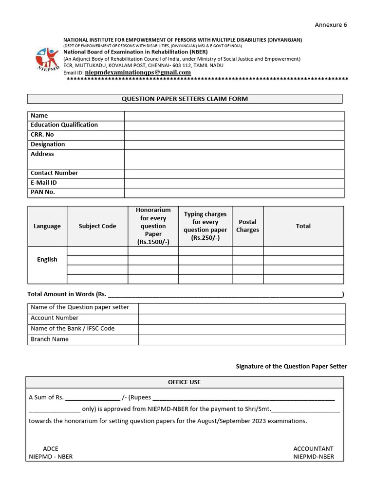 annexure-6-question-paper-setter-claim-form-pdf