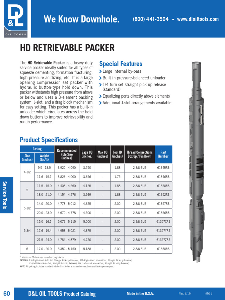 Hd Retrievable Packer 87020661 PDF