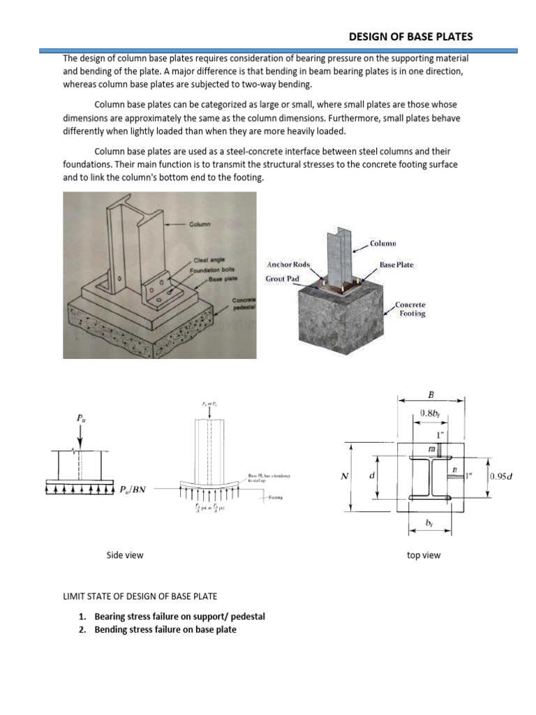 Column Base Plate Design PDF | PDF