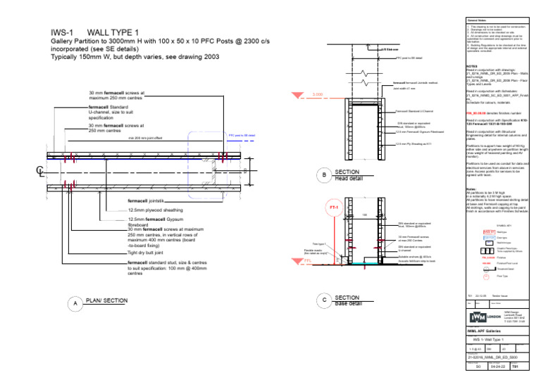 IWS 1 - Wall Type 1 Detail Drawing | PDF | Building Engineering ...