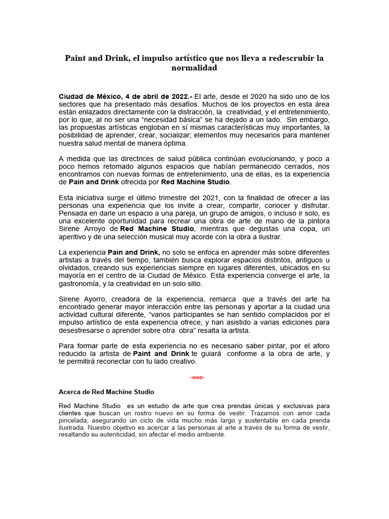 Paint and Drink, El Impulso Artístico Que Nos Lleva A Redecrubir La