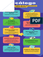 Infografía Decálogo Pasos A Seguir Con Íconos en 3D Fondo Morado Elementos Multicolor