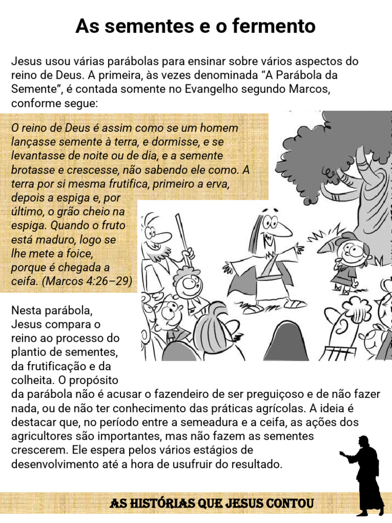 Parábolas de Jesus: Sementes e Fermento | PDF | Jesus | O Reino de Deus