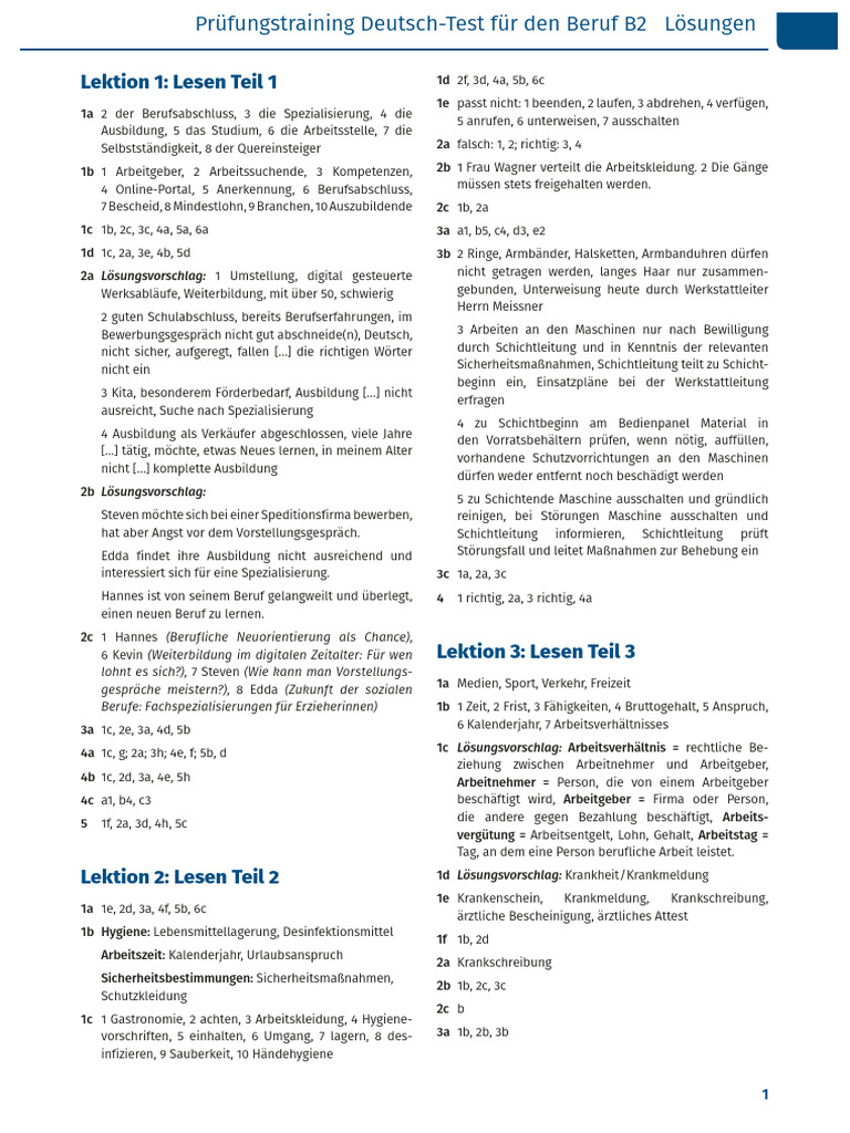 Pruefungstraining dtb b2 loesungen pdf