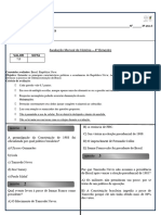 Avaliação Mensal de História - 3º Ano A - 4º Bimestre - Professor Rafael de Freitas