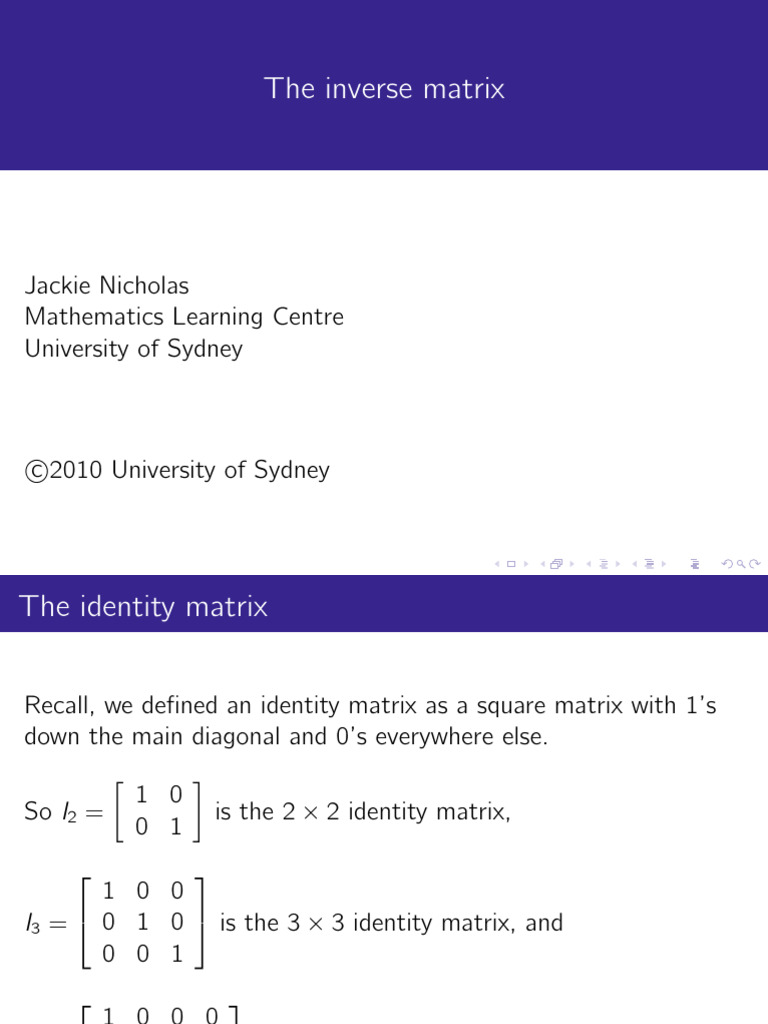 Understanding Inverse Matrices | PDF | Matrix (Mathematics ...