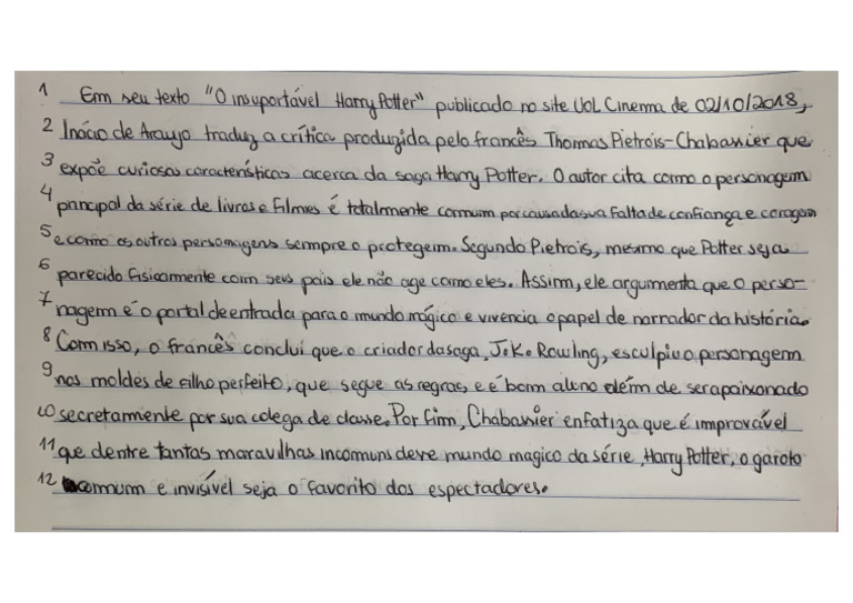 Harry Potter Resumo Mayara Paola Dantas PDF