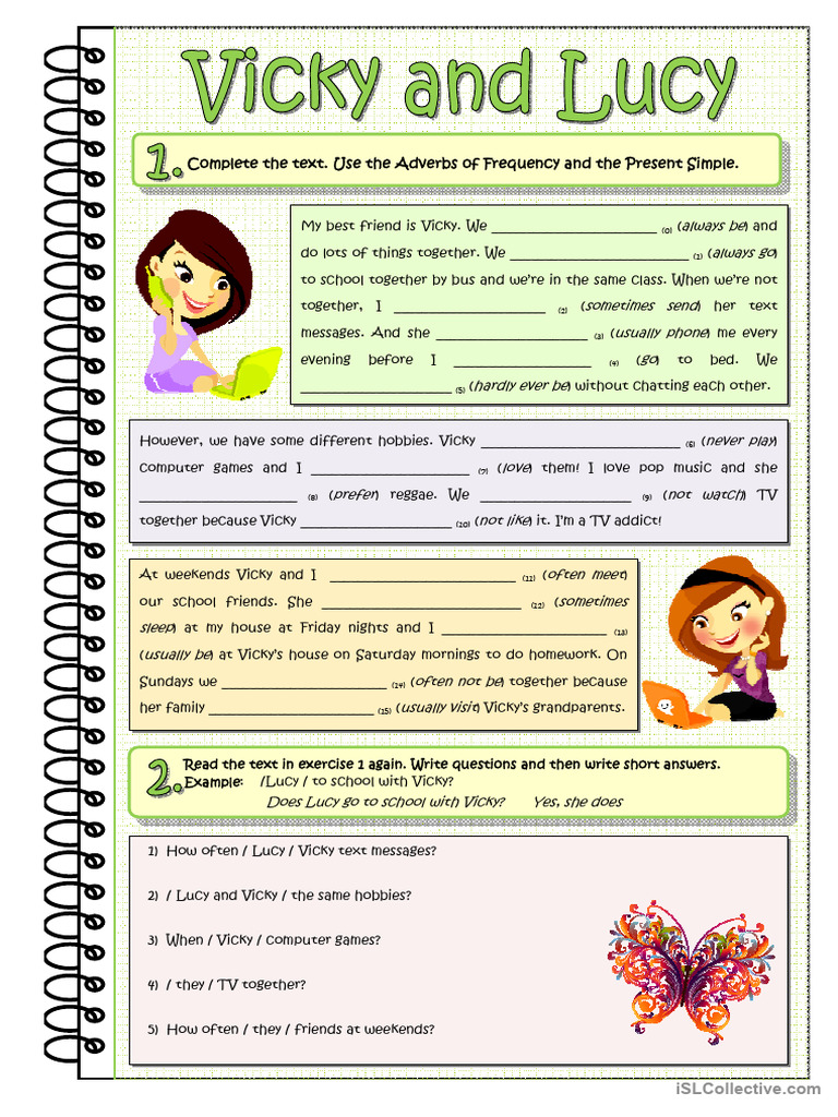 Vicky and Lucy - Present Simple | PDF