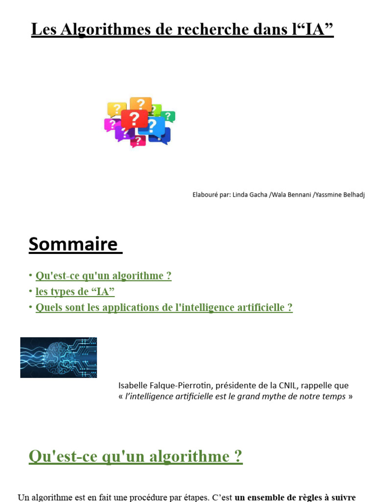 Algorithmes et types d'IA expliqués | PDF | Intelligence artificielle ...