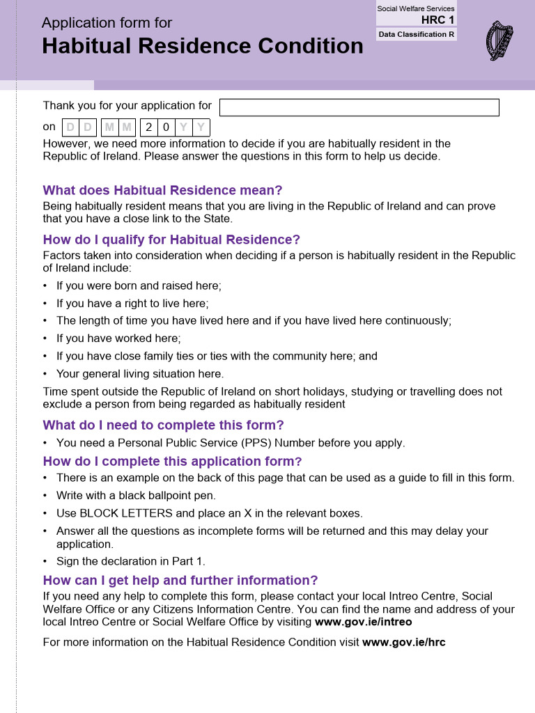 Habitual Residence Condition What Does Habitual Residence Mean? How Do I Qualify For Habitual