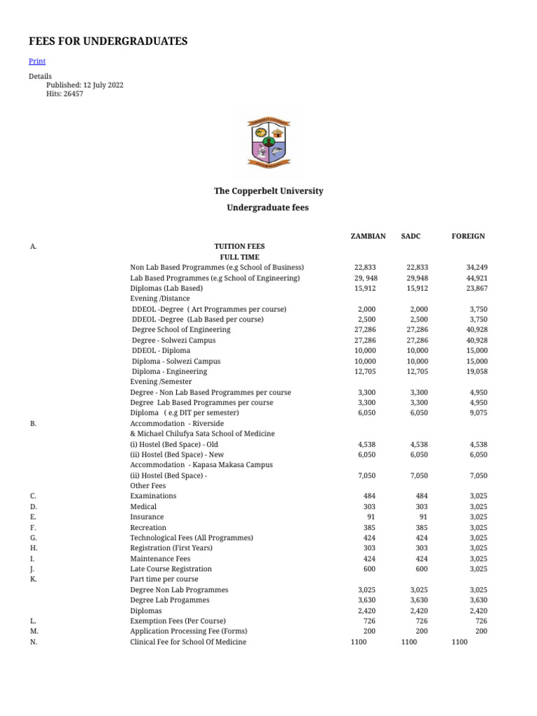Approved Fees 2022 2023 PDF Medical School Undergraduate Education