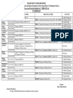 MBBS Teaching Schedule October 2023 Batch 2023-24