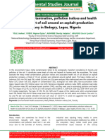 Heavy Metal Contamination, Pollution Indices and Health Risk Assessment of Soil Around An Asphalt Production Company in Badagry, Lagos, Nigeria